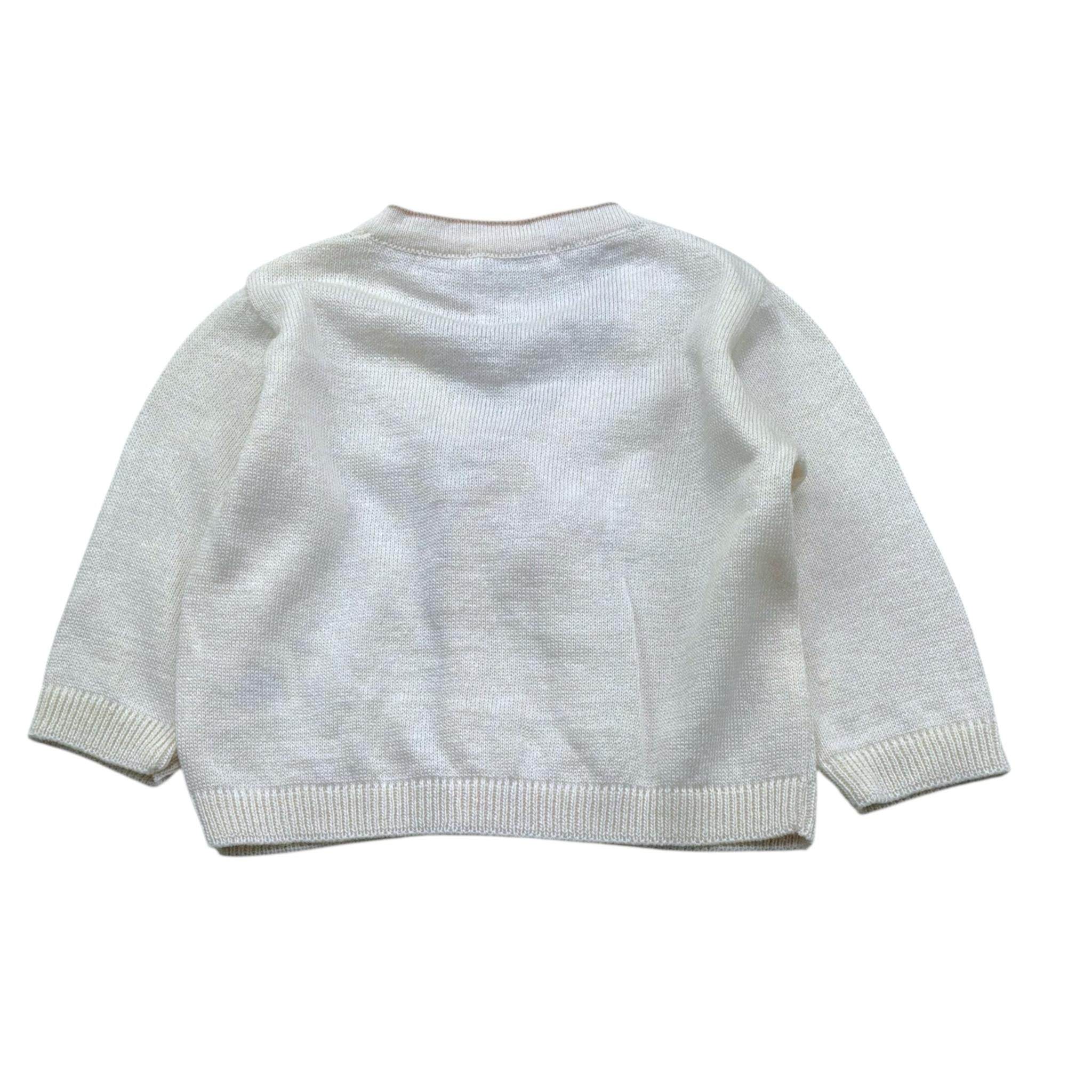 Manuel & Frank Cardigan Tinta Unita con Contrasti per Neonato MF4403 PANNA MANUEL & FRANK 