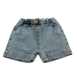 Play Up Bermuda In Denim tinta unita con Elastico In Vita Azzurro per Neonato PA011AI11706 AZZURRO PLAY UP 