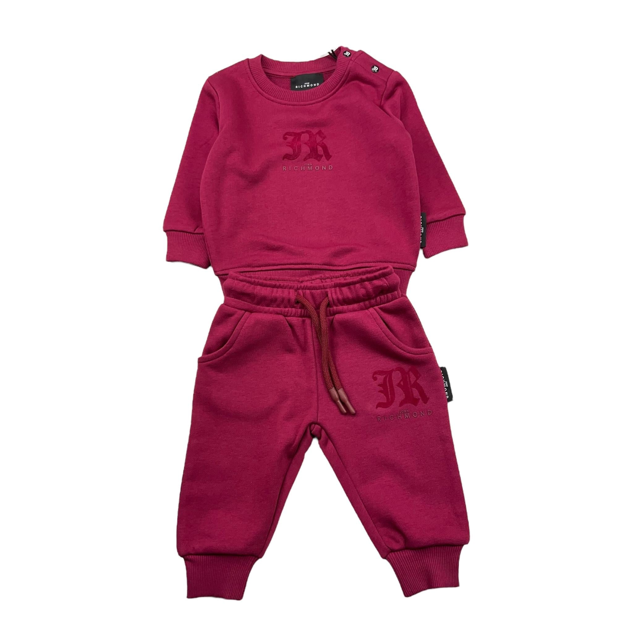 JOHN RICHMOND completo 2pz felpa-pantalone tinta unita con stampa Bordeaux per Neonato RIA25016CF BORDEAUX JOHN RICHMOND 