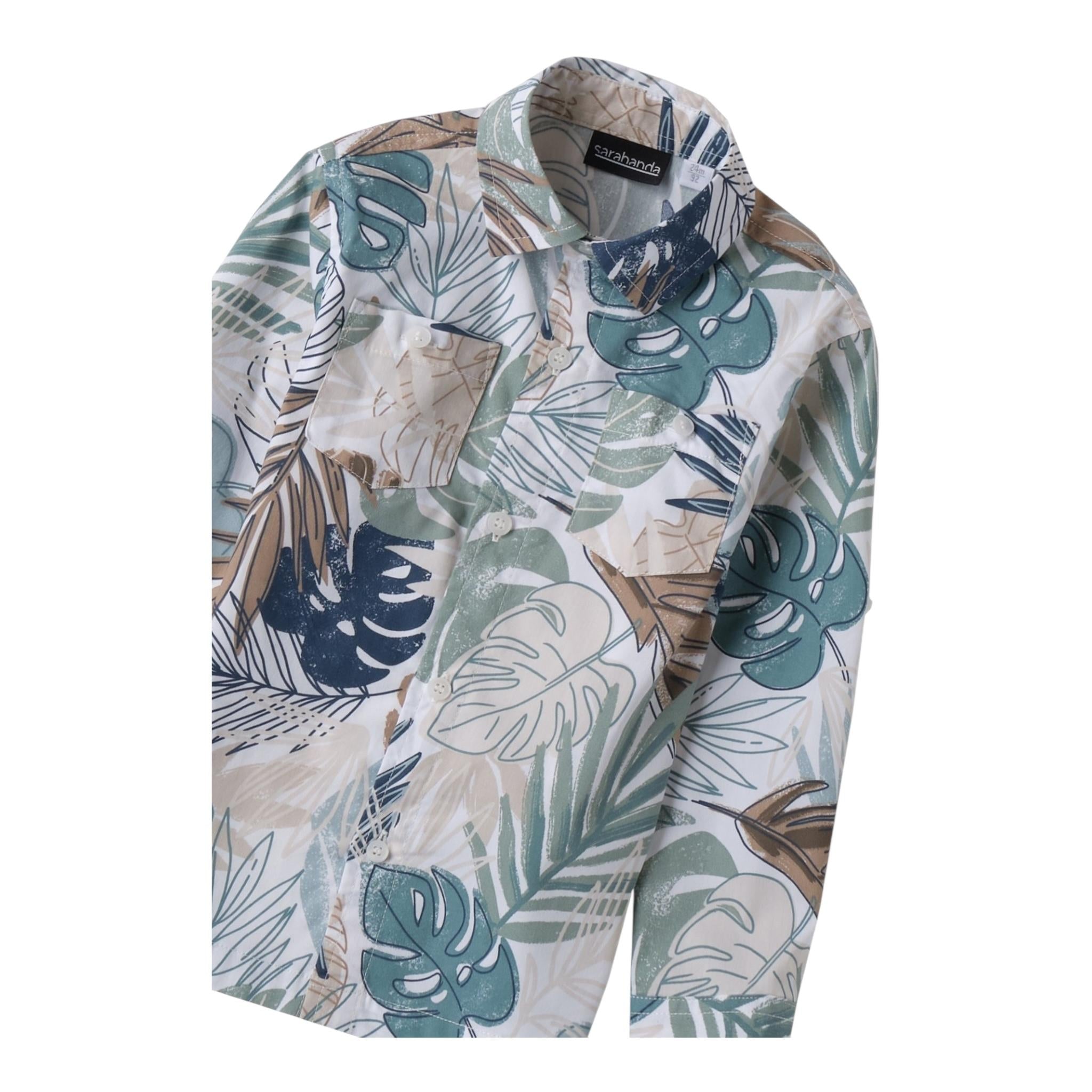 Sarabanda Camicia Manica Lunga Stampa Fantasia per Bambino 0B133 BIANCO SARABANDA 