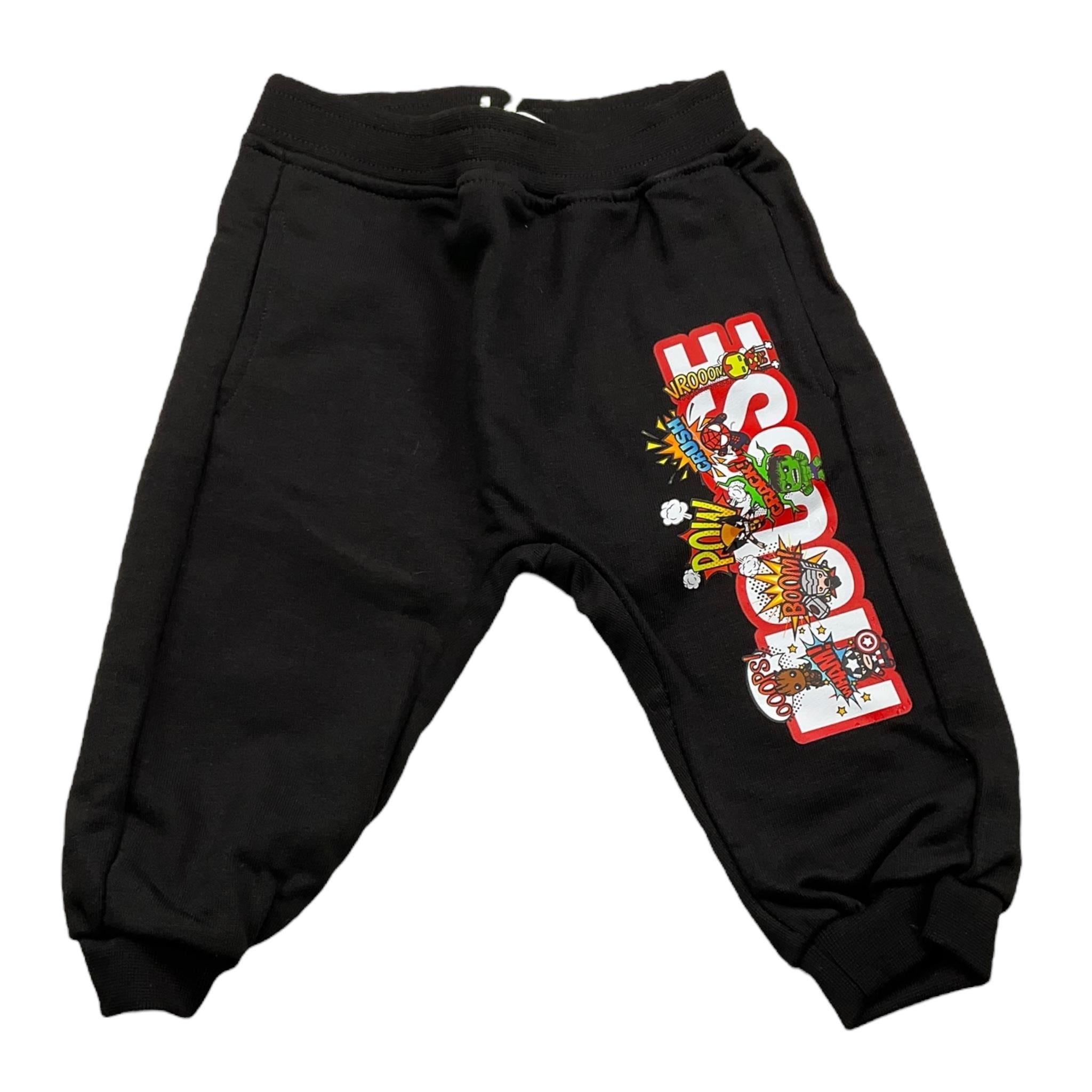 MOUSSE pantalone tuta tinta unita con stampa marvel Nero per Neonato HKNP371B NERO MOUSSE 