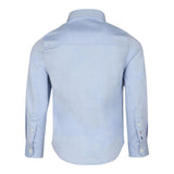 Boss Camicia Manica Lunga Tinta Unita con Logo per Bambino J52009 AZZURRO BOSS 