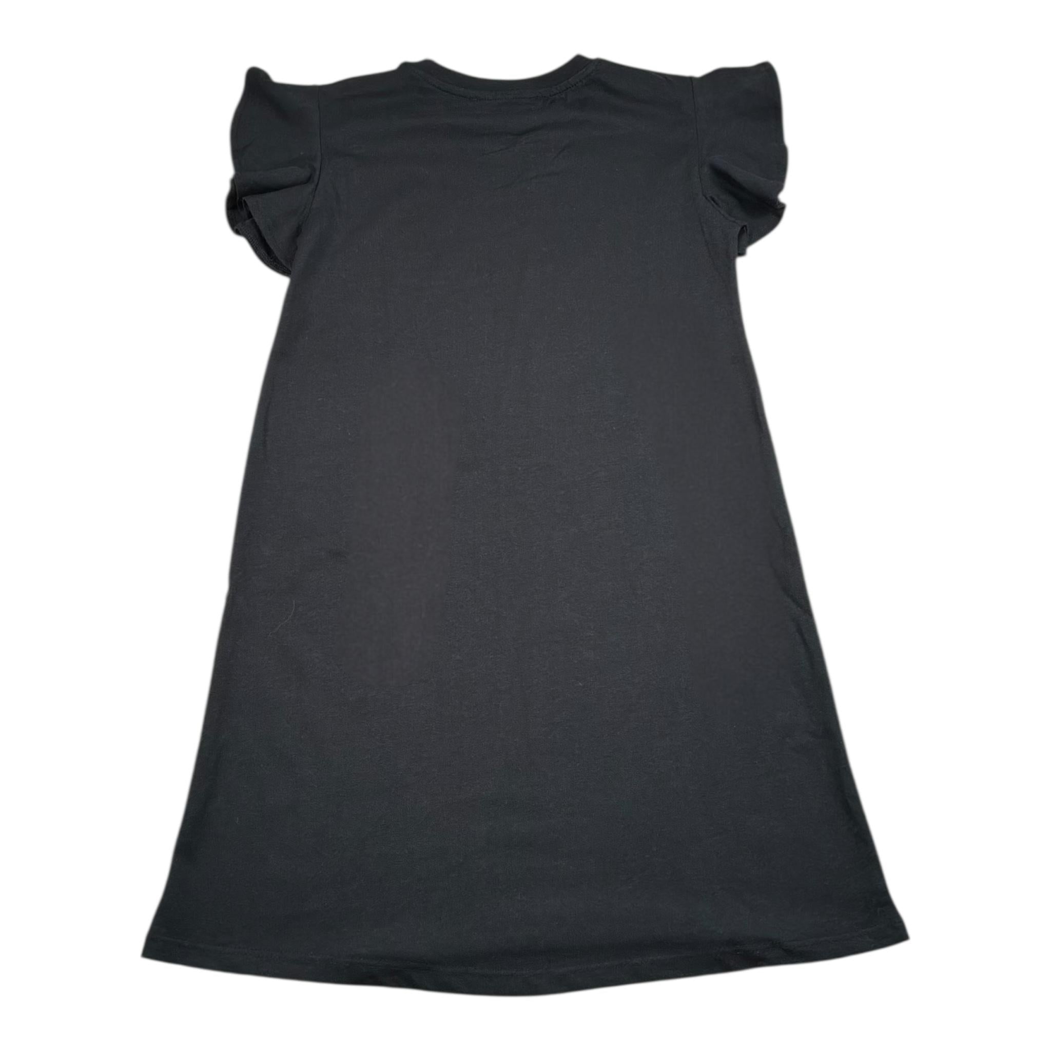 John Richmond Abito Mezza Manica Girocollo Tinta Unita con Stampa per Bambina RGP26023VE NERO JOHN RICHMOND 