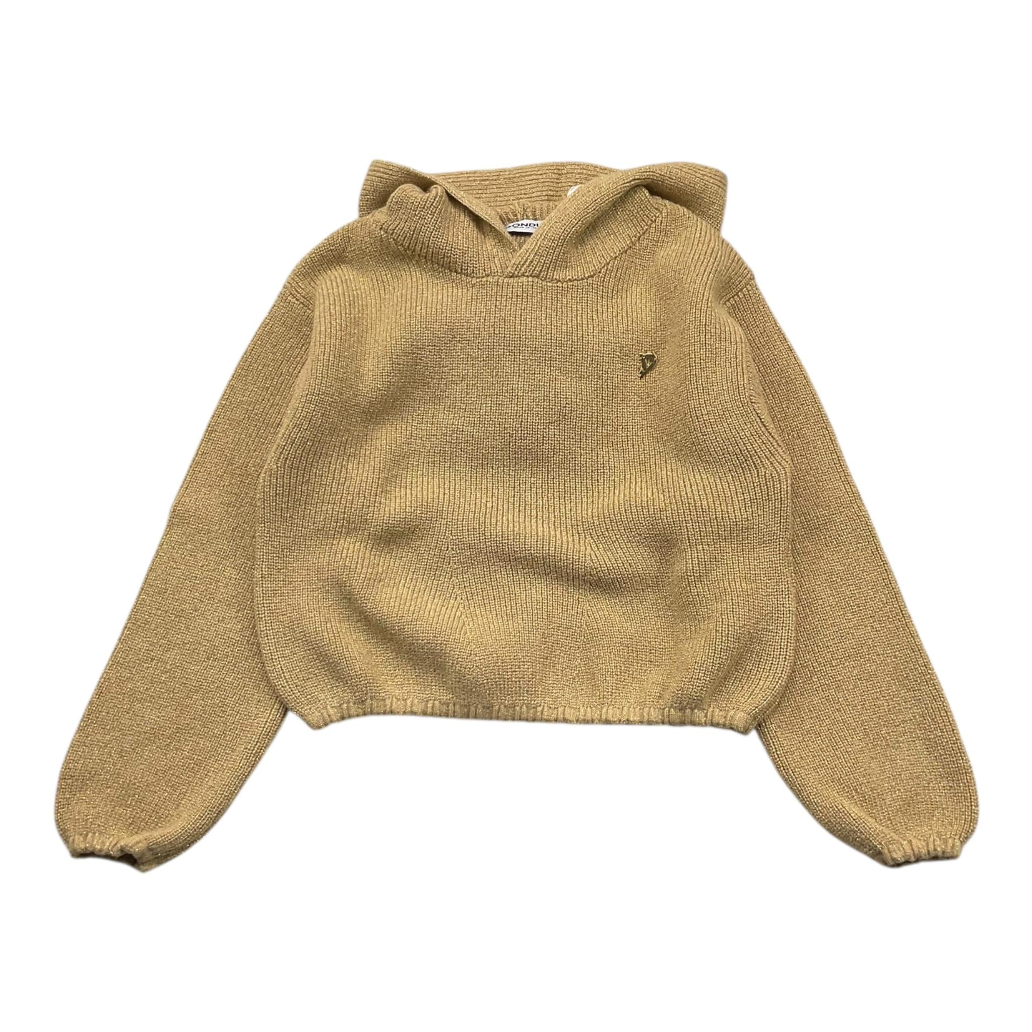 DONDUP felpa tinta unita in maglia con cappuccio Cammello per Bambina DFMA014 CAMMELLO DONDUP 