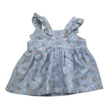 Tartine Et Chocolat Camicia Giromanica Fantasia Quadretti Azzurro Per Neonata