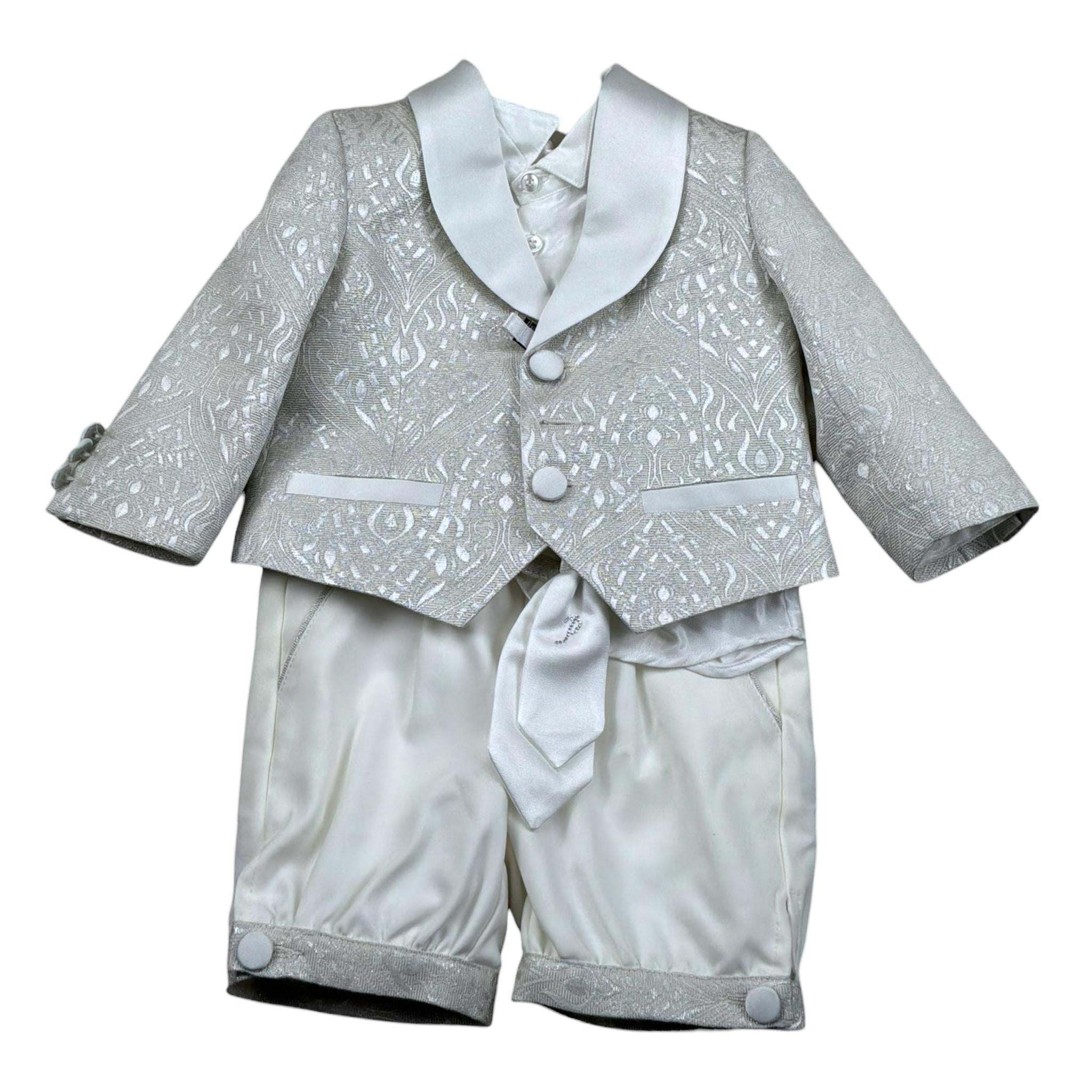 Petit Completo 5 Pezzi Giacca-Camicia-Bermuda-Cravatta-Gilet  per Neonato S3515478C PANNA PETIT 