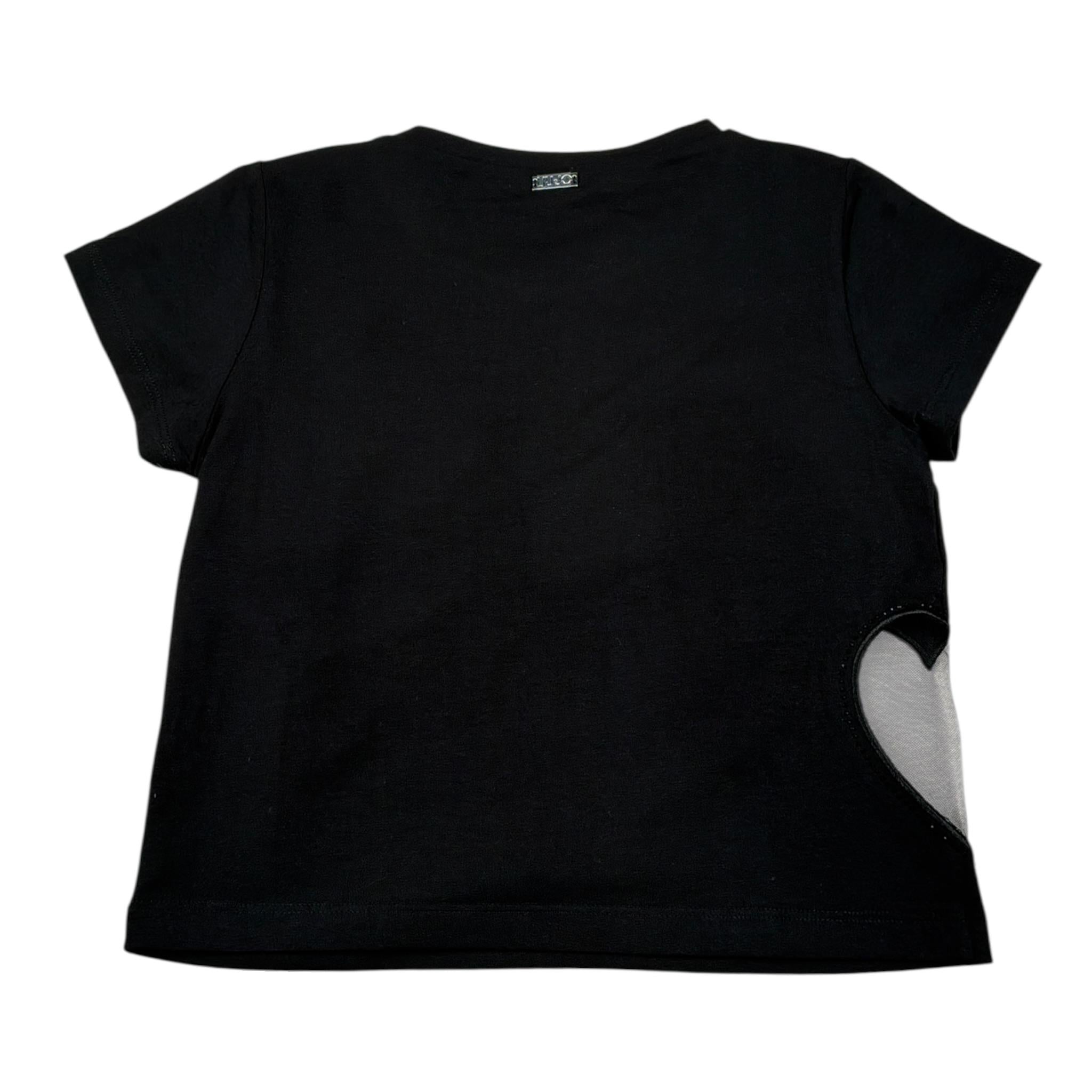 Liu Jo T-Shirt Girocollo tinta unita con Applicazione Nero per Bambina GA5067XXXXX NERO LIU JO 