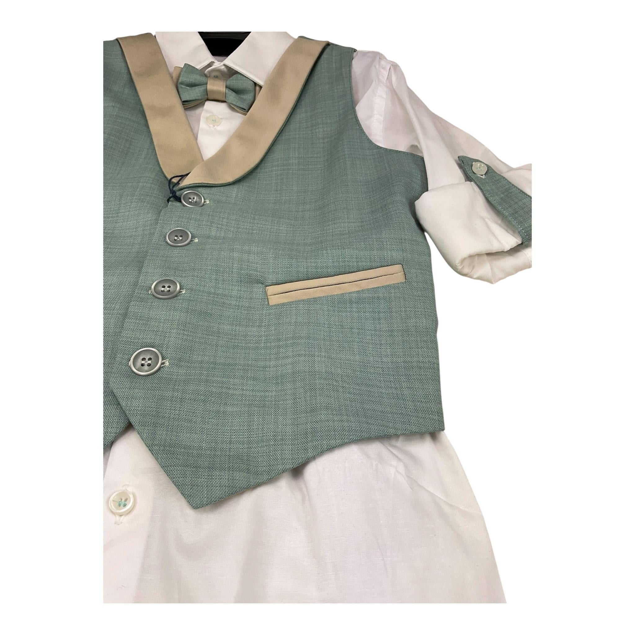 Mai'S Kids Completo 4 Pezzi Camicia-Papillon-Gilet-Pantalone per Bambino BERNARD VERDE MAI'S KIDS 