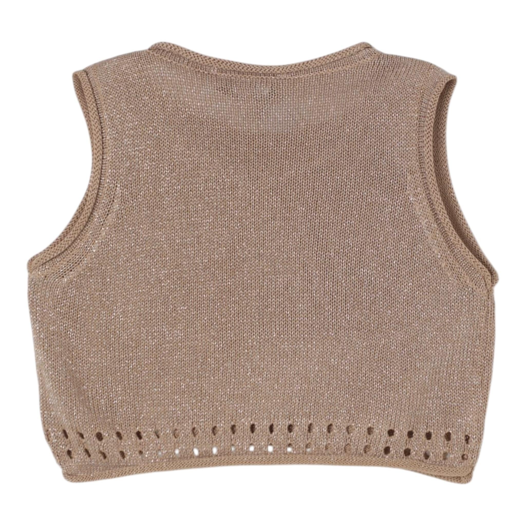 Twinset Top Tinta Unita Giromanica per Bambina 251GJ3431 TABACCO TWINSET 