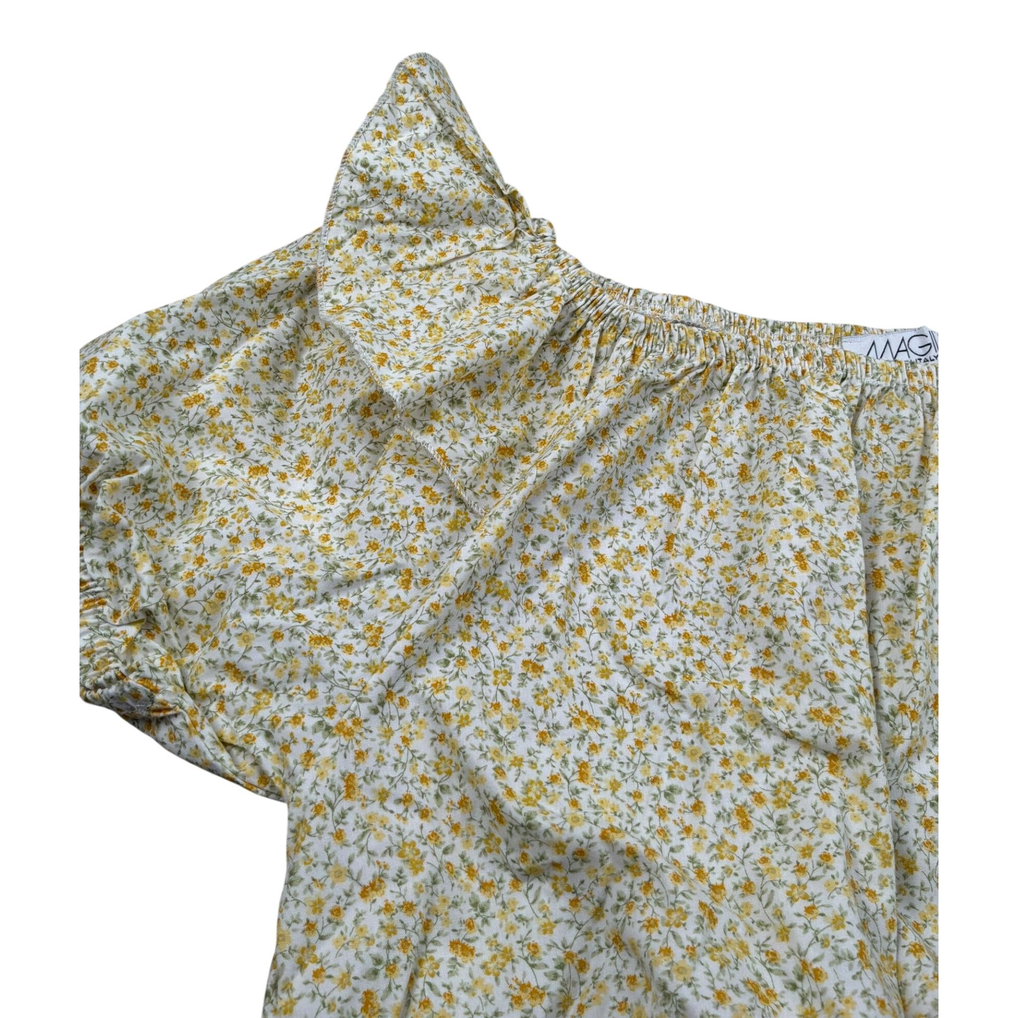 Magil Top Mezza Maica tinta unita Fantasia Floreale Bianco per Bambina FN21080 BIANCO MAGIL 