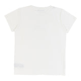 Balmain T-Shirt Girocollo Tinta Unita Con Stampa In Contrasto Panna Per Bambina