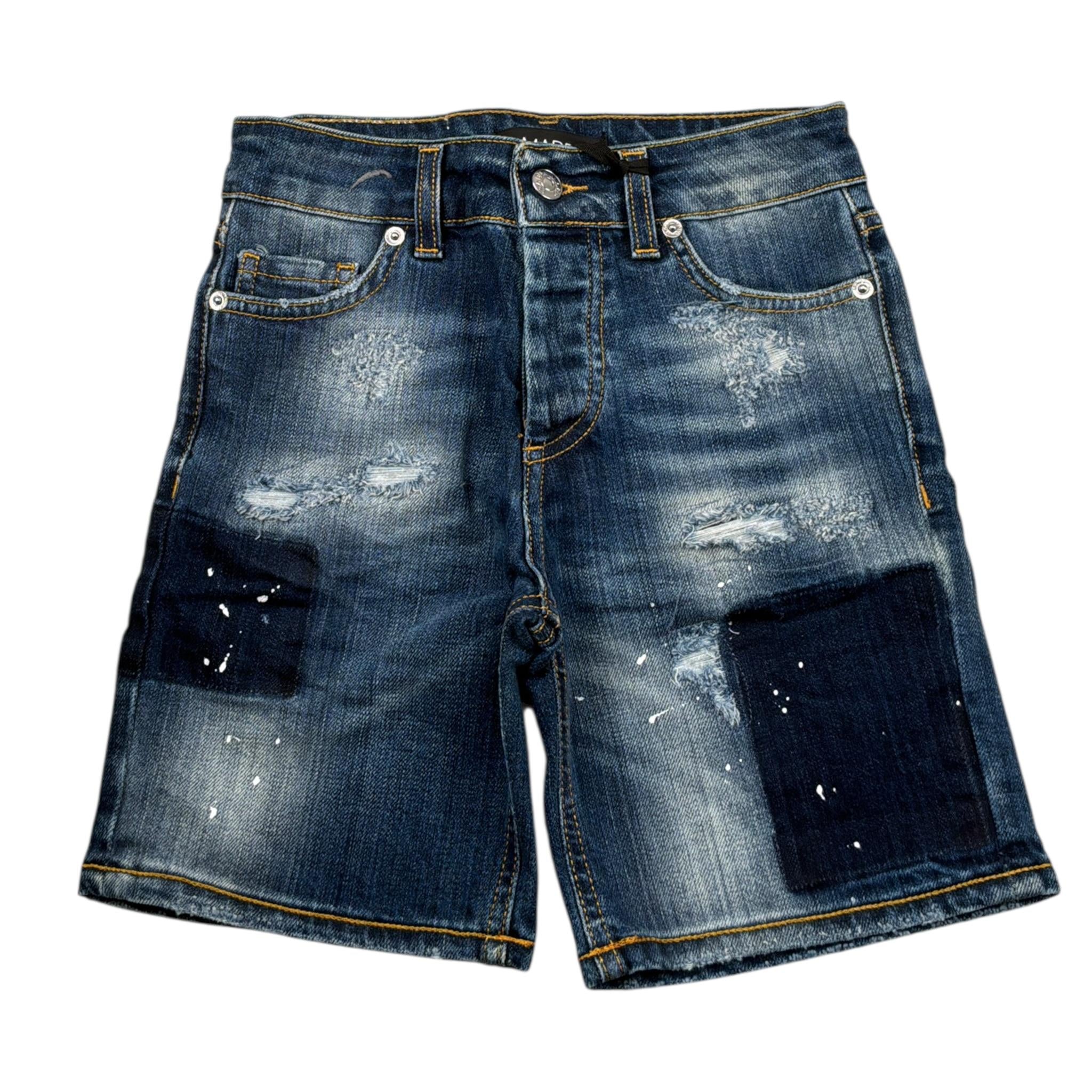 Madd Bermuda In Denim tinta unita Blu per Bambino MAB2009 BLU MADD 