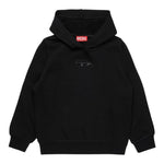 Diesel Felpa Tinta Unita con Cappuccio per Bambina J02014 NERO DIESEL 