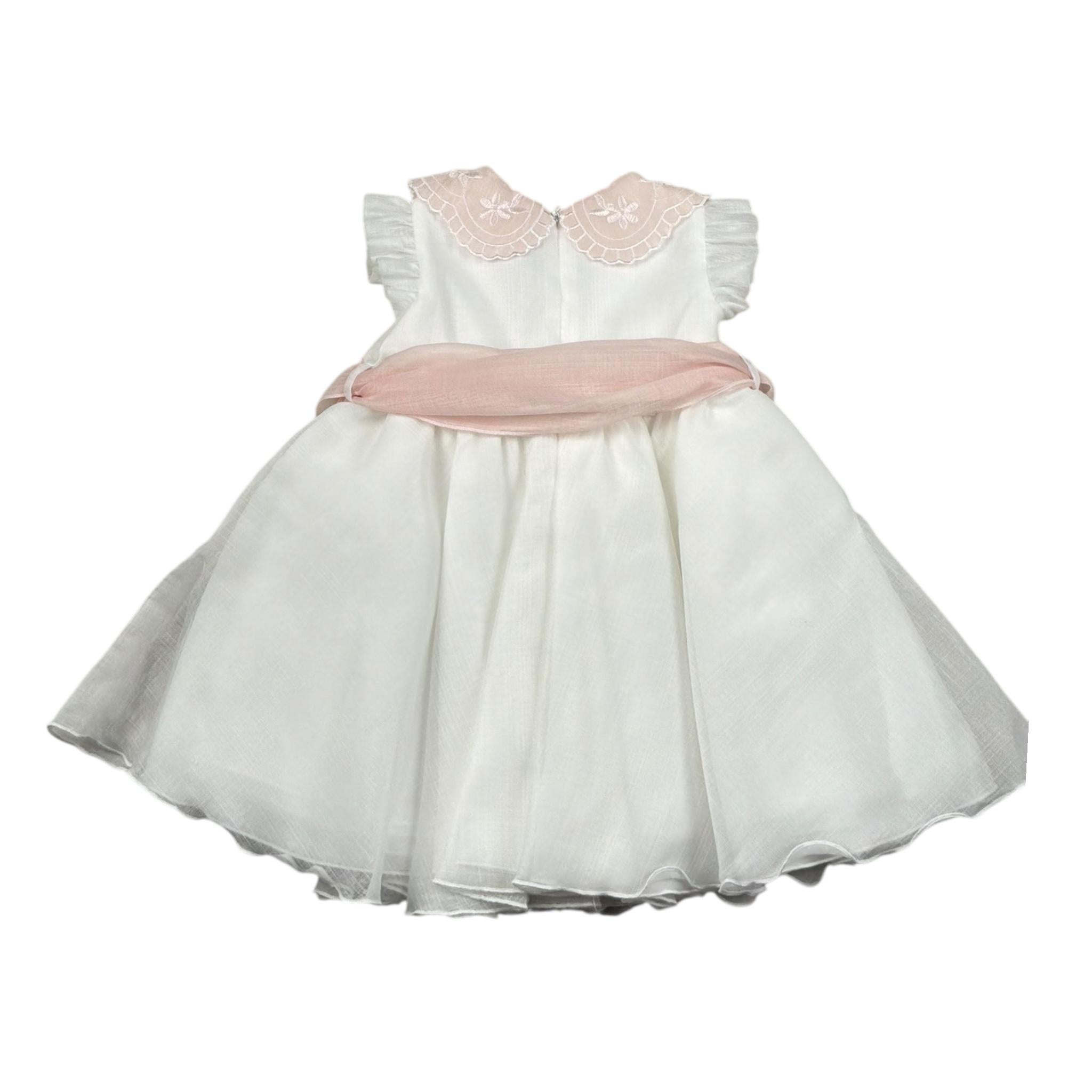 Barcellino Abito Mezza Manica Tinta Unita  per Neonata 120732 BIANCO BARCELLINO 