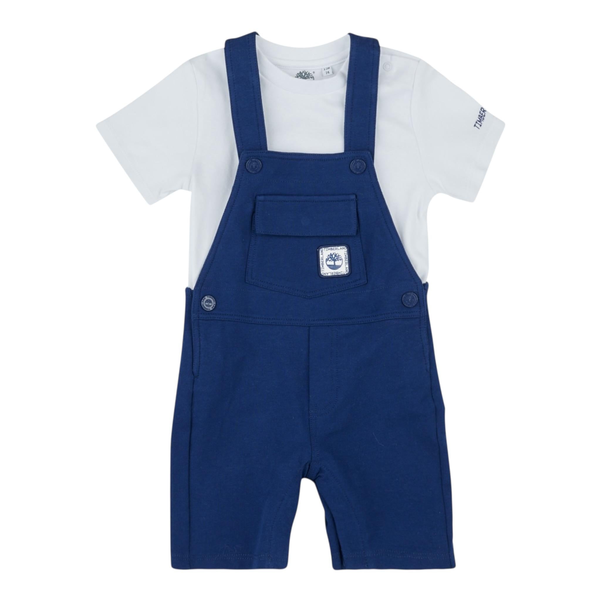Timberland Completo 2 Pezzi T-Shirt-Salopette per Neonato T60399 BLU TIMBERLAND 