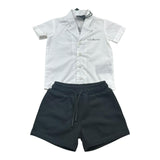 John Richmond Completo 2 Pezzi Camicia-Bermuda Bicolore per Neonato RIP26076CE BIANCO/NERO JOHN RICHMOND 