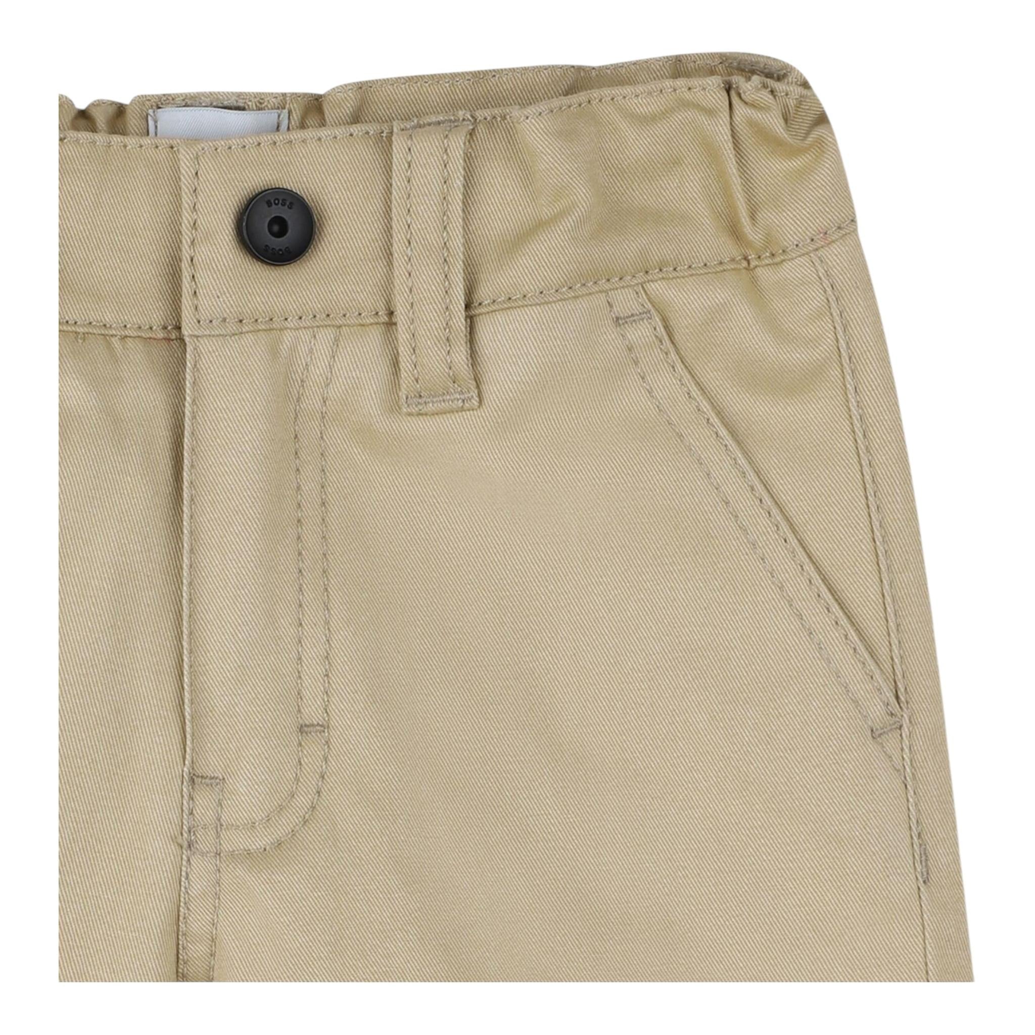 Boss Bermuda Tinta Unita con Elastico In Vita per Neonato J52080X BEIGE BOSS 