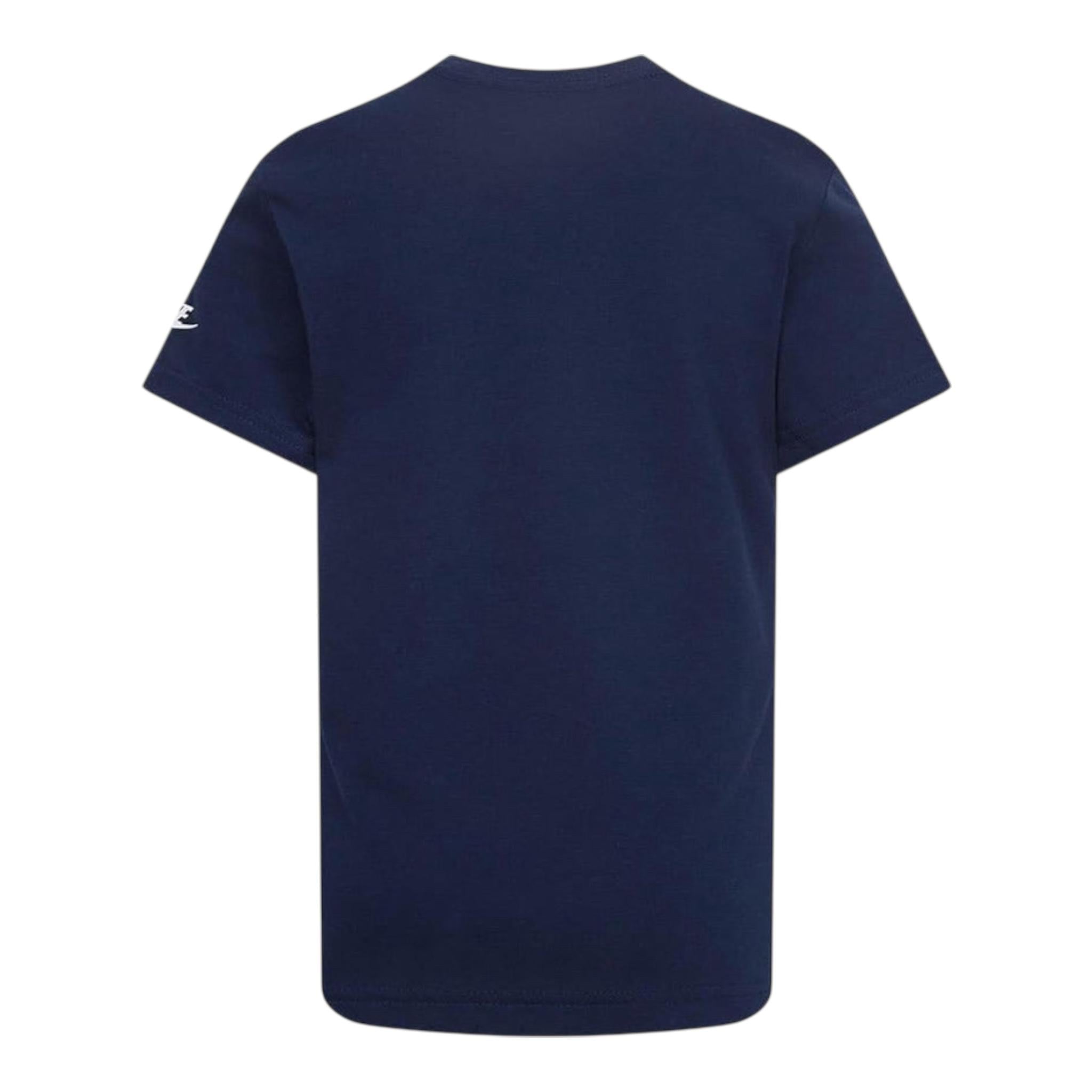 Nike T-Shirt Girocollo Tinta Unita con Logo per Bambino 86J575 BLU NIKE 