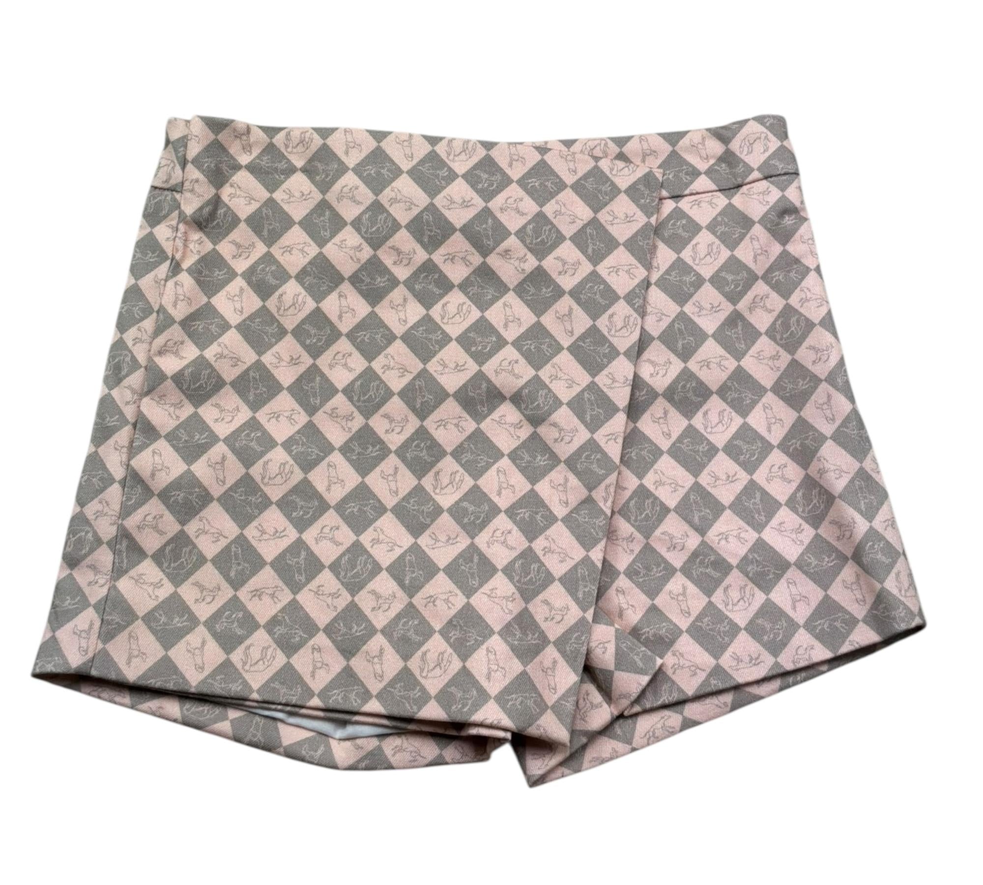 Trussardi Short Fantasia Quadri con Zip per Bambina TGP26057SH ROSA TRUSSARDI 