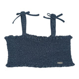 Liu Jo Top In Denim Tinta Unita A Bretelline Blu Per Bambina