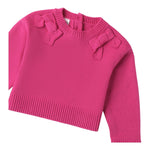 I DO maglia girocollo tinta unita con fiocco Fuxia per Neonata 4A558N FUXIA I DO 