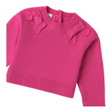 I DO maglia girocollo tinta unita con fiocco Fuxia per Neonata 4A558N FUXIA I DO 