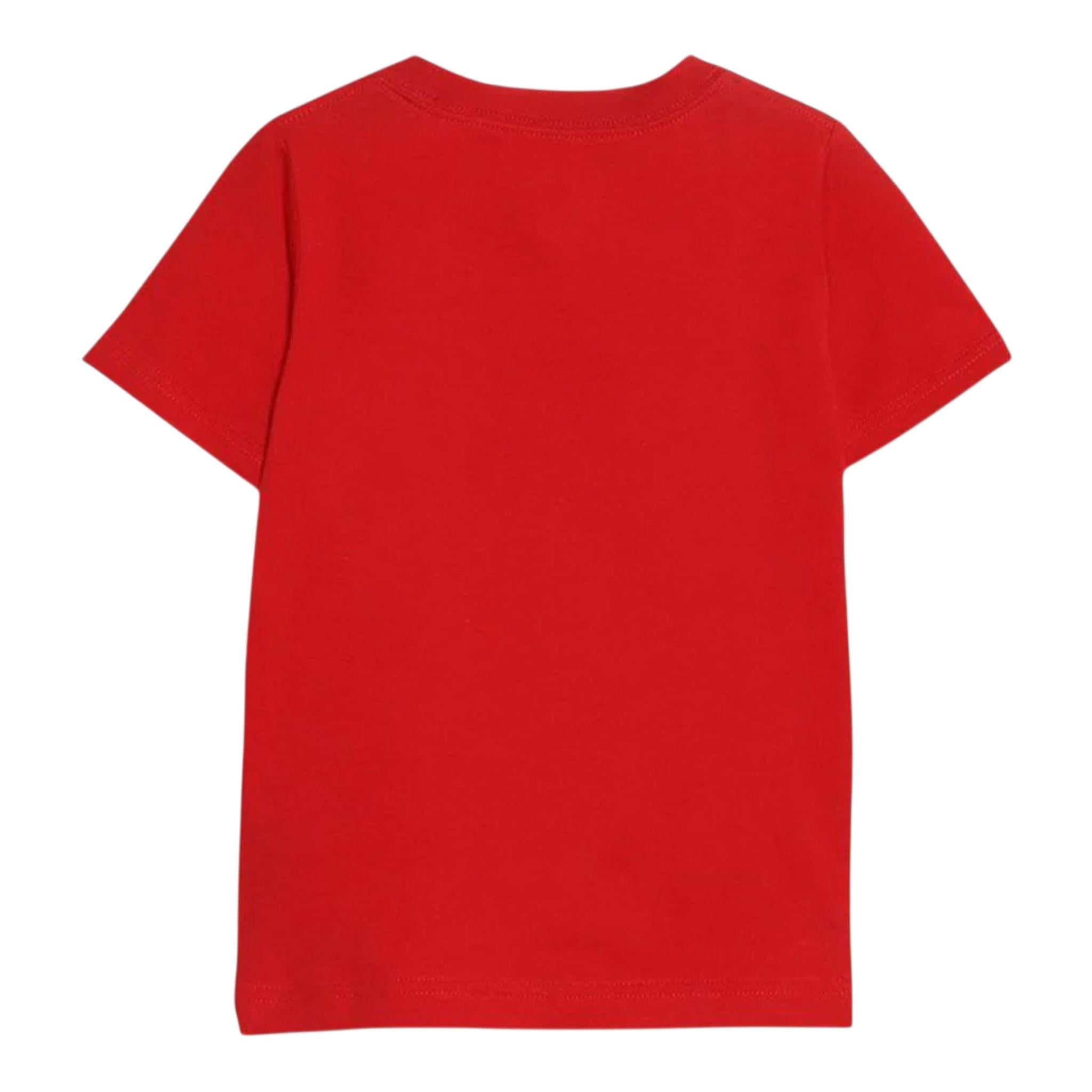 Emporio Armani T-Shirt Girocollo Tinta Unita con Logo per Bambino 966500 ROSSO EMPORIO ARMANI 