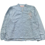 Saint Barth Camicia Manica Lunga Fantasia Zebrata per Bambina HARPERXXX AZZURRO SAINT BARTH 