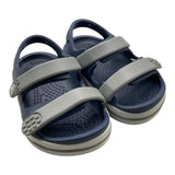 Crocs Sandali In Gomma Tinta Unita Con Fasce In Contrasto Blu/Grigio Per Neonato