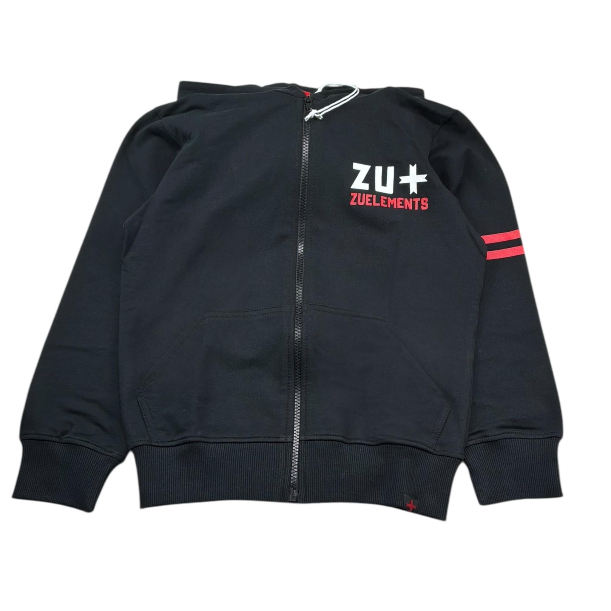 Zu+Elements Felpa Tinta Unita con Zip E Cappuccio per Bambino ZU1781 NERO ZU+ELEMENTS 