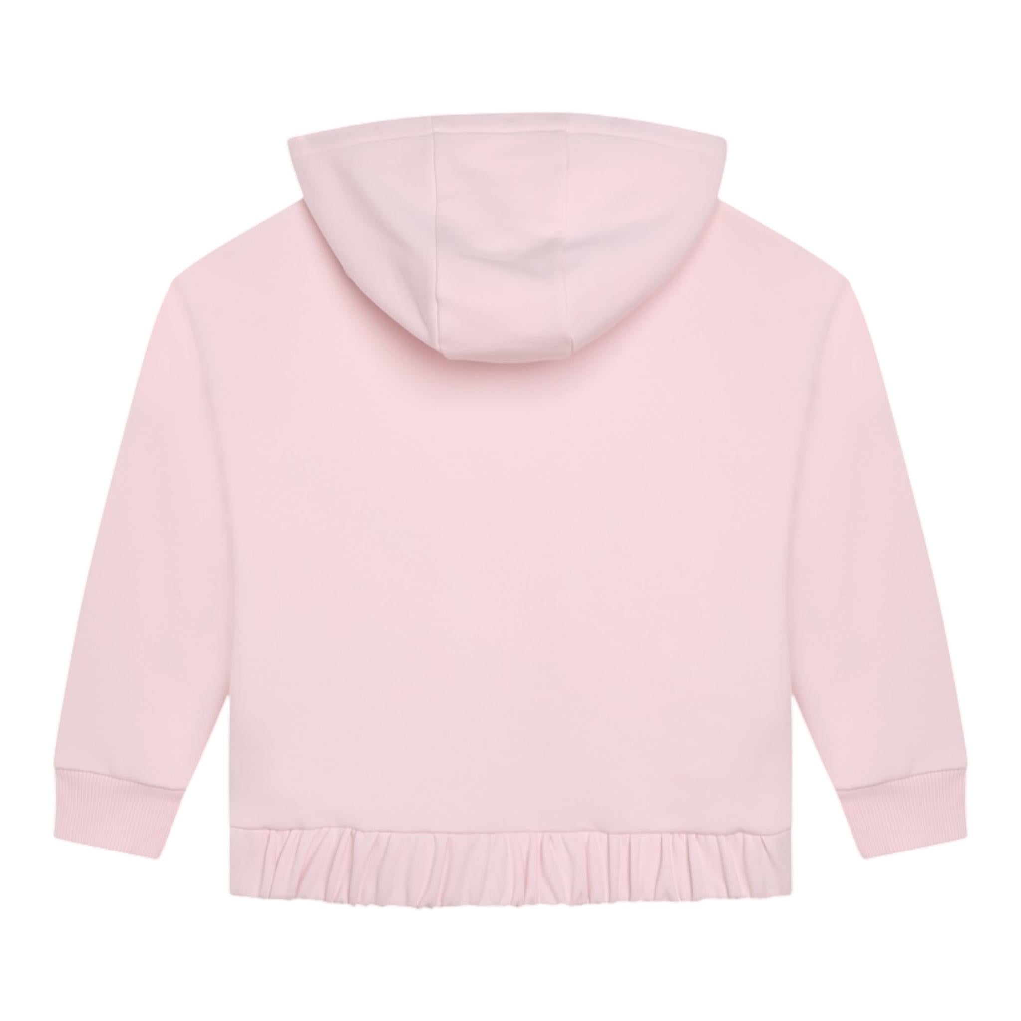 Givenchy Felpa Tinta Unita con Cappuccio per Bambina H15351 ROSA GIVENCHY 