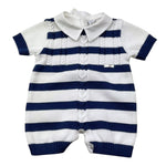 I Delfi Pagliaccetto Bicolore con Fantasia A Righe per Neonato 25P5398 BIANCO/BLU I DELFI 