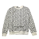Balmain Felpa Tinta Unita Logata Bianco Per Bambino