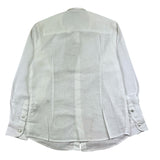 Dan John Camicia Manica Lunga Tinta Unita Collo Coreano Bianco Per Bambino