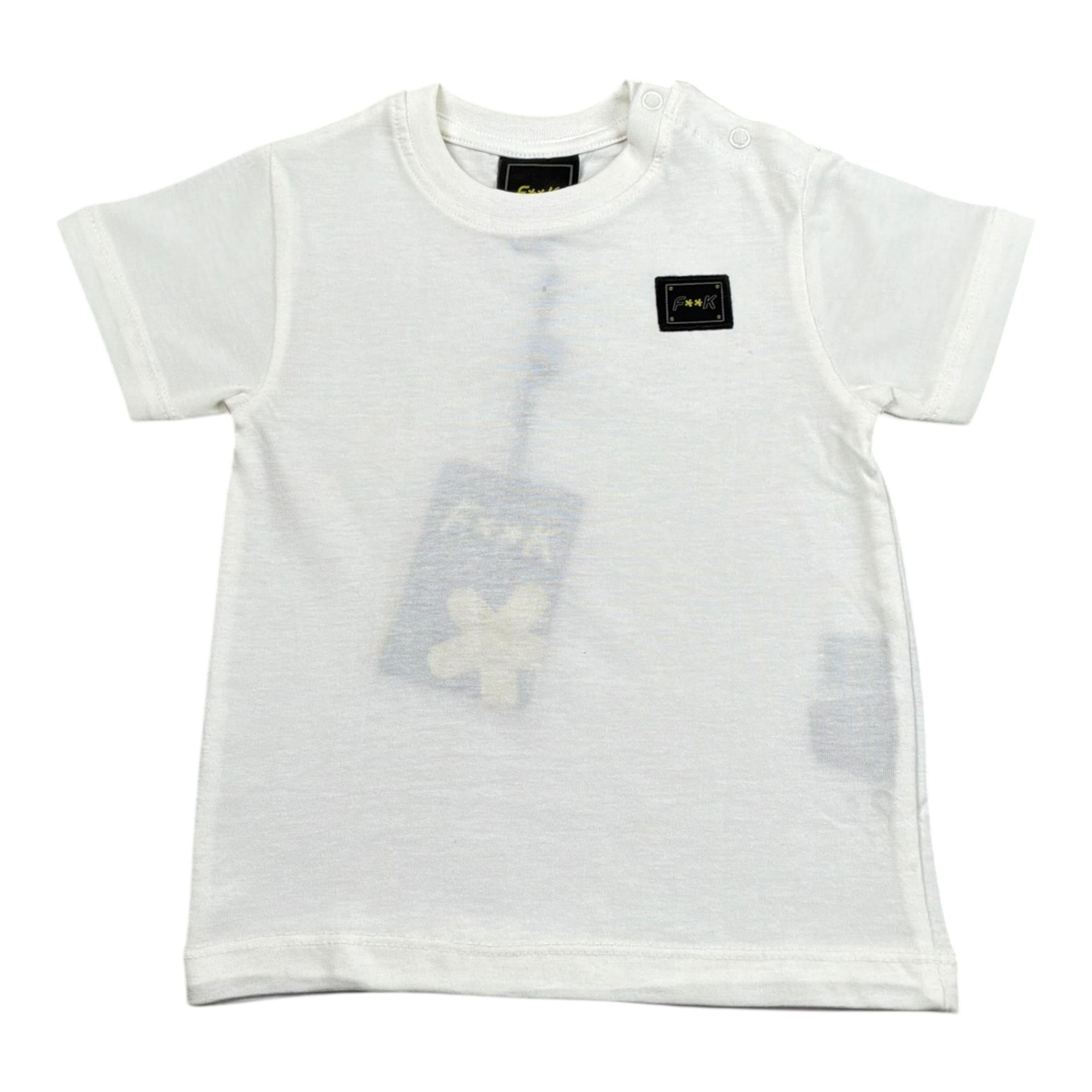 F**K T-Shirt Girocollo Tinta Unita con Stampa per Bambino FJ2450038WH BIANCO F**K 