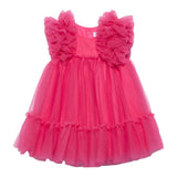 Abel & Lula Abito Mezza Manica Tinta Unita In Tulle per Neonata 502992 FUXIA ABEL & LULA 