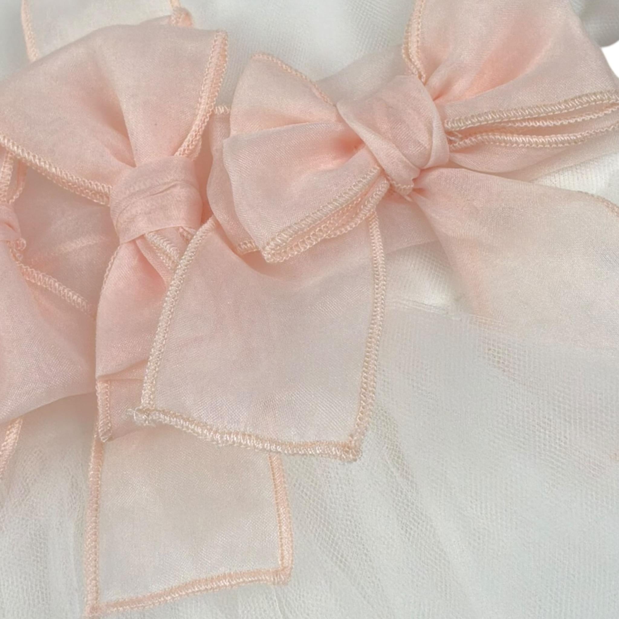 Pure Firenze Abito Cerimonia Tinta Unita con Tulle per Neonata PC03202 BIANCO PURE FIRENZE 