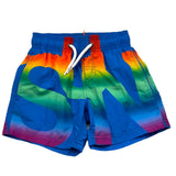 Sundek Costume Tinta Unita Con Stampa Logo Blu Per Bambino