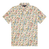 Tommy Hilfiger Camicia Mezza Manica Stampa Fantasia Beige per Neonato