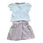 Moschino Completo 2 Pezzi Salopette-T-Shirt Bicolore per Neonata MAG00Z BIANCO/ROSA MOSCHINO 