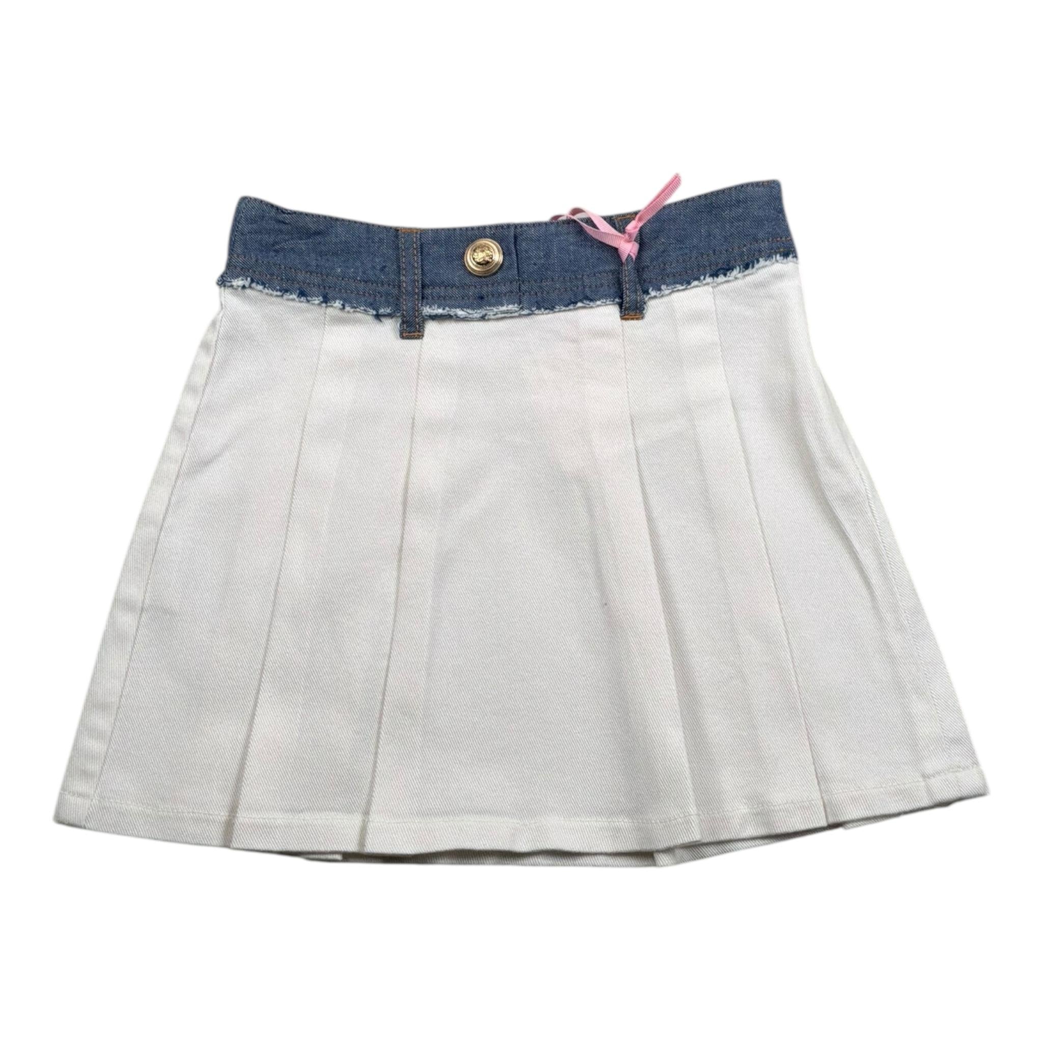 Vicolo Gonna Tinta Unita con Profilo In Contrasto per Bambina 3146G00345 BIANCO VICOLO 