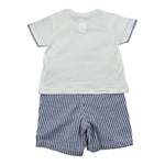 Malvi & Co Completo 2 Pezzi T-Shirt-Salpette per Neonato S25B221STRM BIANCO/AZZURRO MALVI & CO 