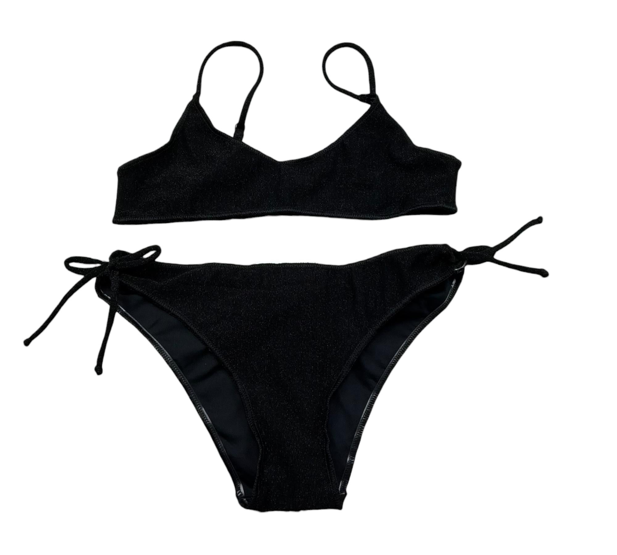 Saint Barth Costume 2 Pezzi Fascia-Mutandina per Bambina LUREX NERO SAINT BARTH 