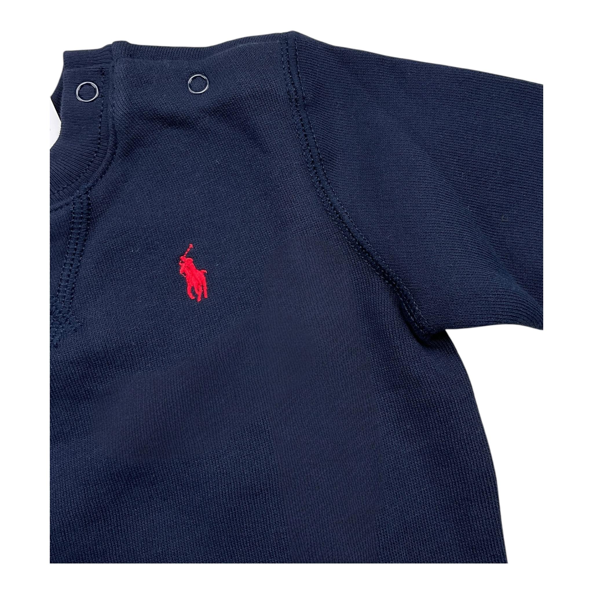 RALPH LAUREN felpa chiusa girocollo tinta unita con logo Blu per Neonato 320772102002 BLU RALPH LAUREN 