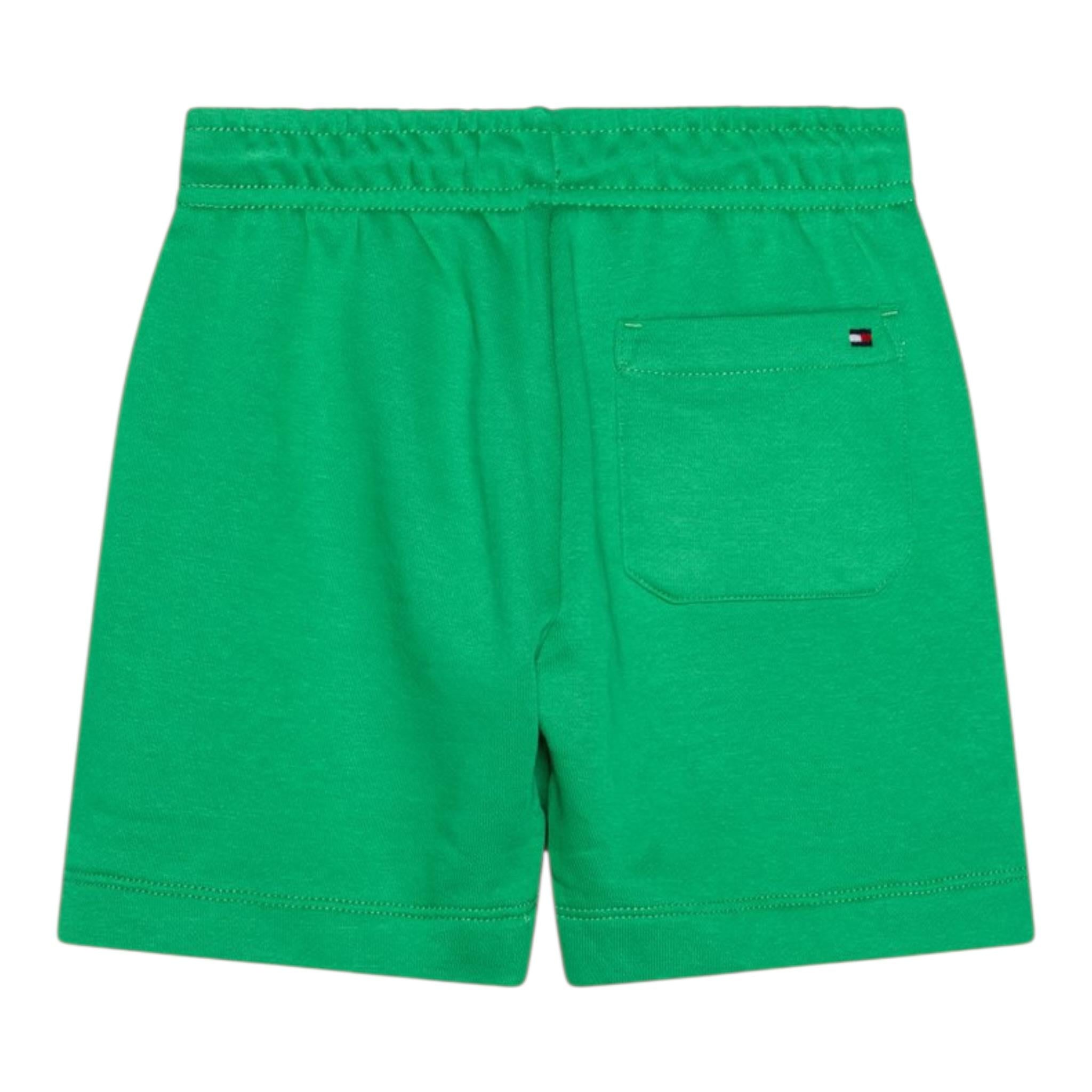 Tommy Hilfiger Bermuda Tuta Tinta Unita con Logo per Bambino KB0KB09481 VERDE TOMMY HILFIGER 