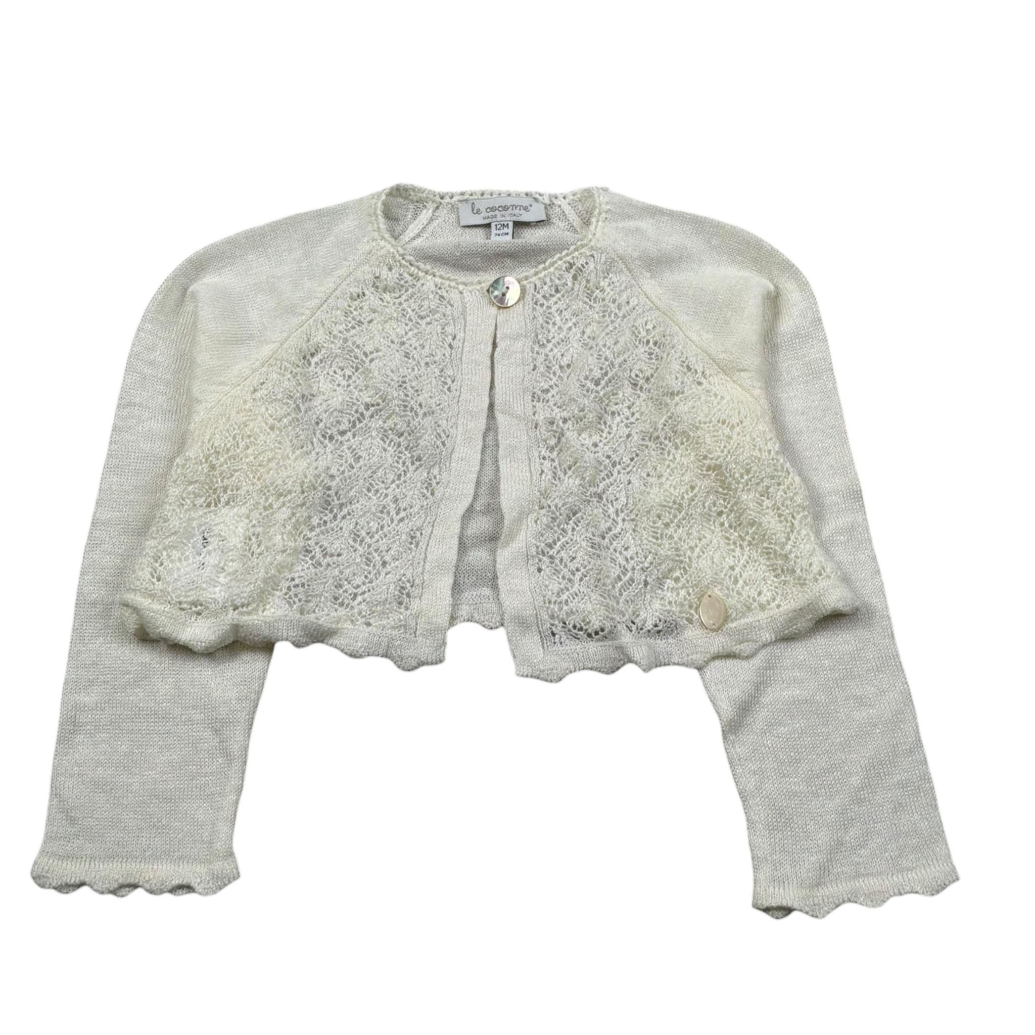 Le Coconne Coprispalle Tinta Unita con Ricami per Neonata LCN0985 PANNA LE COCONNE 