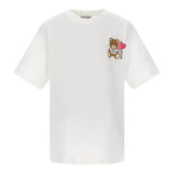 Moschino T-Shirt Girocollo Tinta Unita con Stampa per Bambina HHM060 BIANCO MOSCHINO 