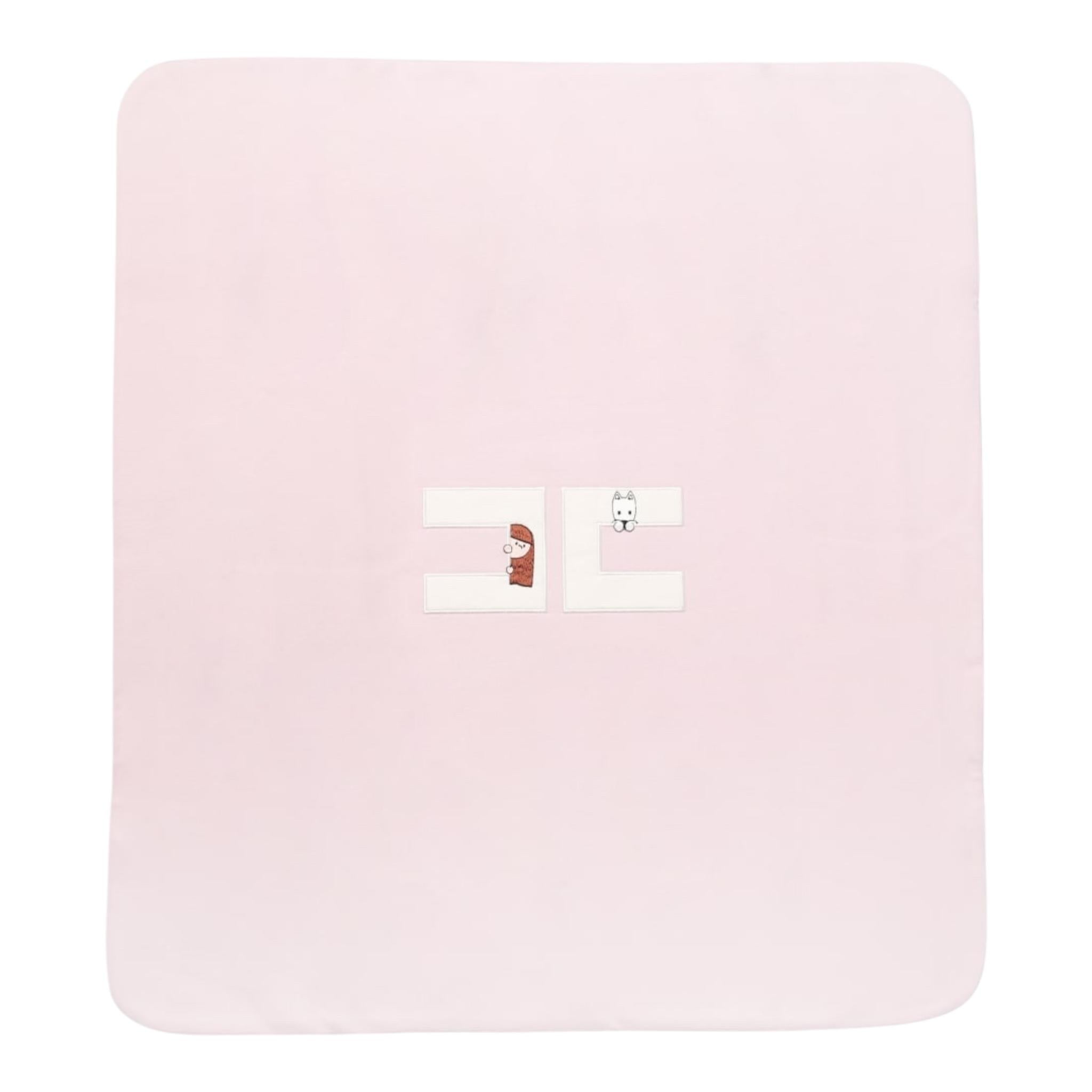 Elisabetta Franchi Coperta Tinta Unita con Logo per Neonata ENCO072 ROSA ELISABETTA FRANCHI 