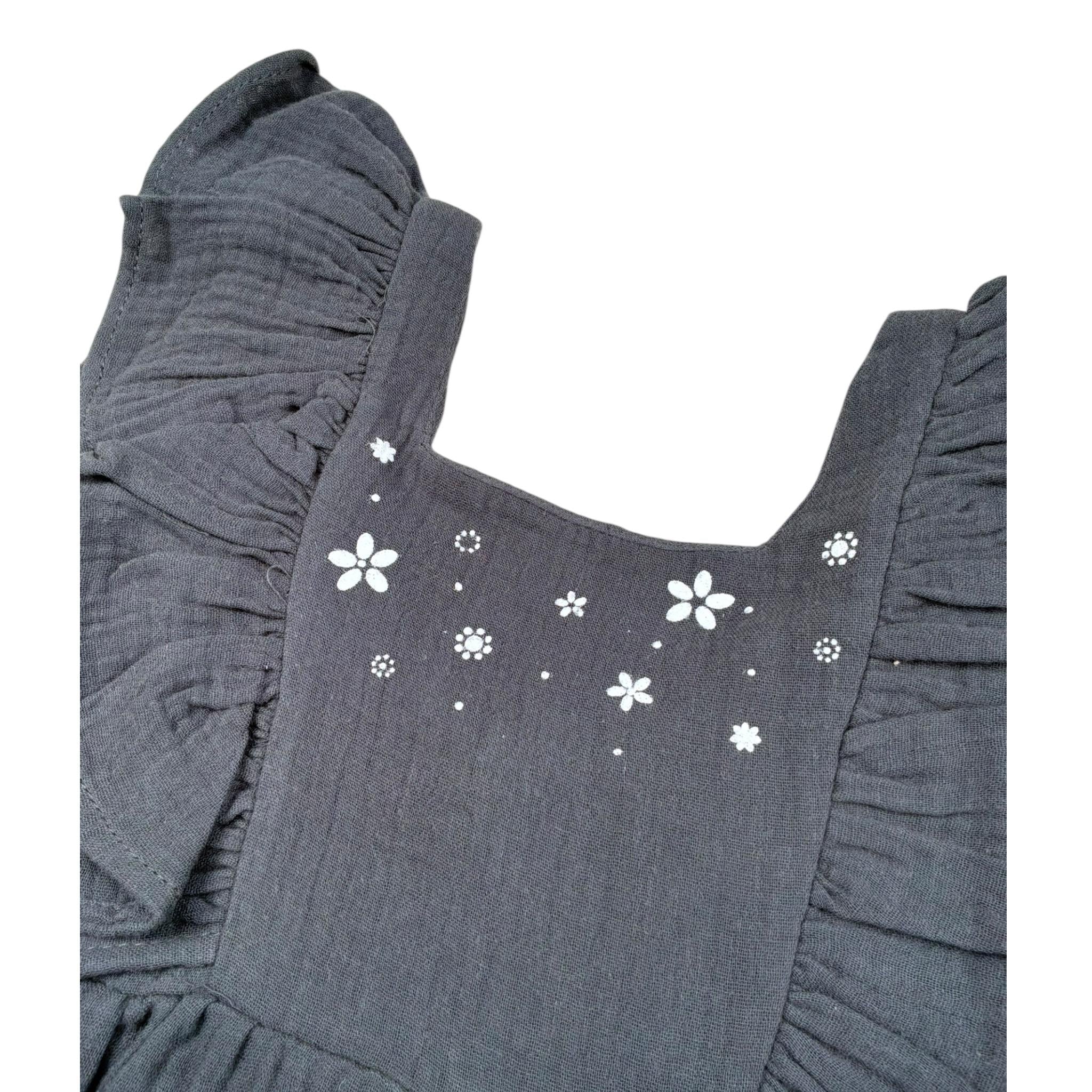 Petit Indi Tuta Tinta Unita con Stampa per Bambina SS25BK5026XJ GRIGIO PETIT INDI 