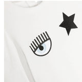 Chiara Ferragni Shirt Tinta Unita Girocollo Con Stampa Bianco Per Bambina